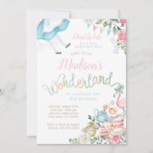 アリスインワンダーランド誕生日 招待状 (正面)