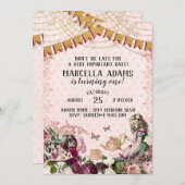 アリスインワンダーランド誕生日 招待状 (正面/裏面)