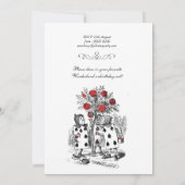 アリスインワンダーランド赤いハートティーパーティー誕生日 招待状 (裏面)