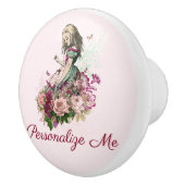 アリスインワンダーランド赤面フローラ パーソナライズされた セラミックノブ (右)