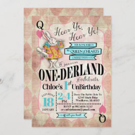 アリスインワンダーランド1歳の誕生日招待状 招待状