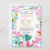 アリスインワンダーランド10誕生日招待状 招待状 (正面)