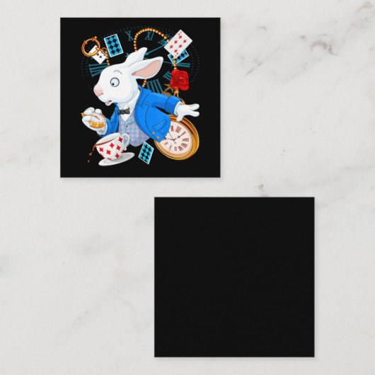 アリスインワンダーランド-白うさぎ スクエア名刺 (正面/裏面)