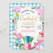 アリスイン疑問に思ランド不機嫌帽子屋サンキューカード 招待状 (正面/裏面)