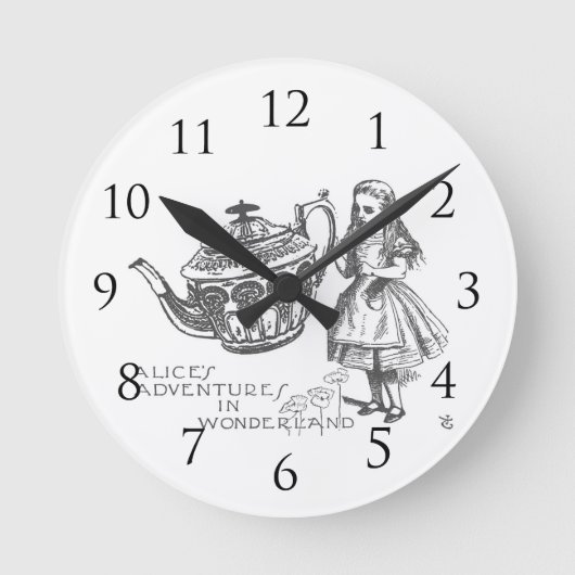 アリスイン疑問に思ランド ラウンド壁時計 (正面)