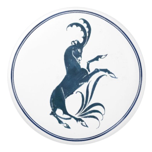 アリスウィリアムデモーガンオランダデルフトブルー セラミックノブ (正面)