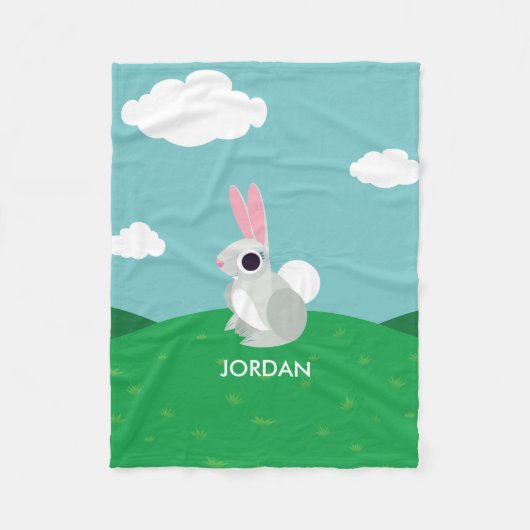 アリスウサギ フリースブランケット (正面)