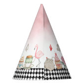 アリスオネダーランド不機嫌ティーパーティーガールファースト誕生日 パーティーハット (裏面)