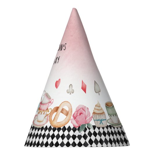 アリスオネダーランド不機嫌ティーパーティーガールファースト誕生日 パーティーハット (右)