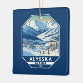 アリスカアラスカ冬季旅行アートヴィンテージ セラミックオーナメント (左)