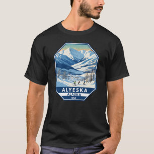アリスカアラスカ冬季旅行アートヴィンテージ Tシャツ