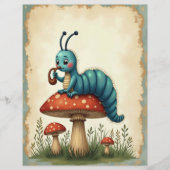 アリスキャタピラーオンマッシュルームスクラップブック紙 (正面)