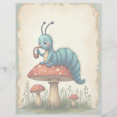 アリスキャタピラーオンマッシュルームスクラップブック紙 (裏面)