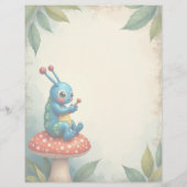 アリスキャタピラーマッシュルームシーンスクラップブック紙 (裏面)