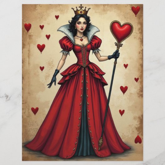 アリスクイーンオブハートハートスクラップブック紙 (正面)