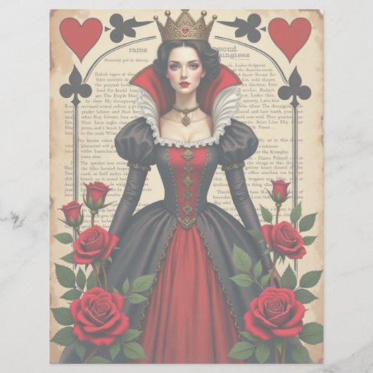 アリスクイーンオブハートレッドローゼスクラップブック紙 (裏面)