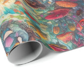 アリスサイケデリックトインワンダーランドパープルテーマ ラッピングペーパー (ロールコーナー)