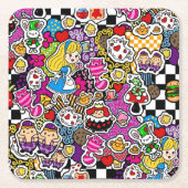 アリスズワンダーランド不機嫌ハッタータティーパーティー招待状 スクエアペーパーコースター (正面)