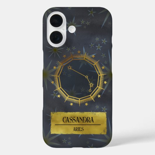 アリスダーク〔占星術の〕十二宮図占星術:ブラック&金ゴールド Case-Mate iPhoneケース (裏面)