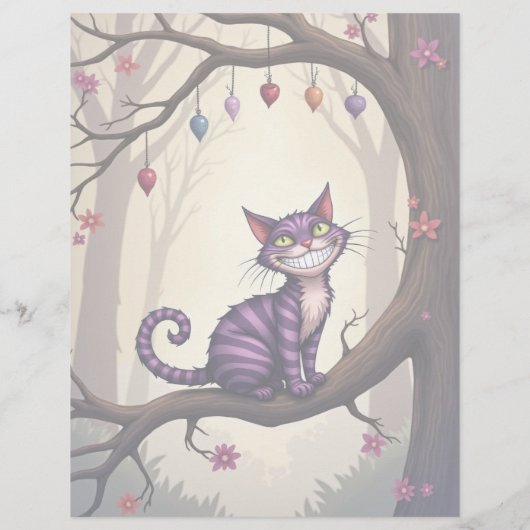 アリスチェシャーキャットオンツリースクラップブック紙 (裏面)