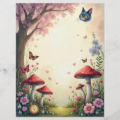 アリスチェシャーキャットマッシュルームガーデンスクラップブック紙 (正面)