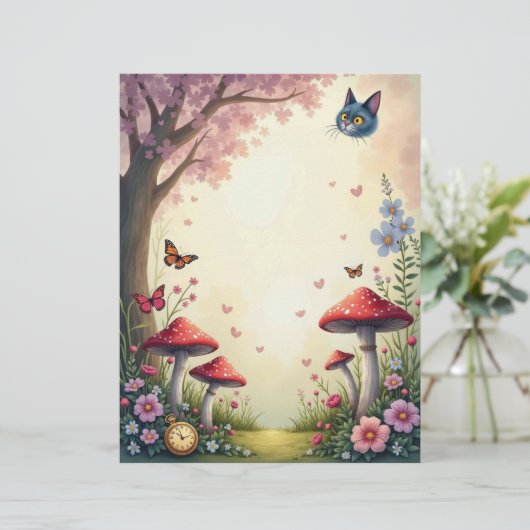 アリスチェシャーキャットマッシュルームガーデンスクラップブック紙 (スタンド正面)