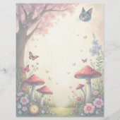 アリスチェシャーキャットマッシュルームガーデンスクラップブック紙 (裏面)