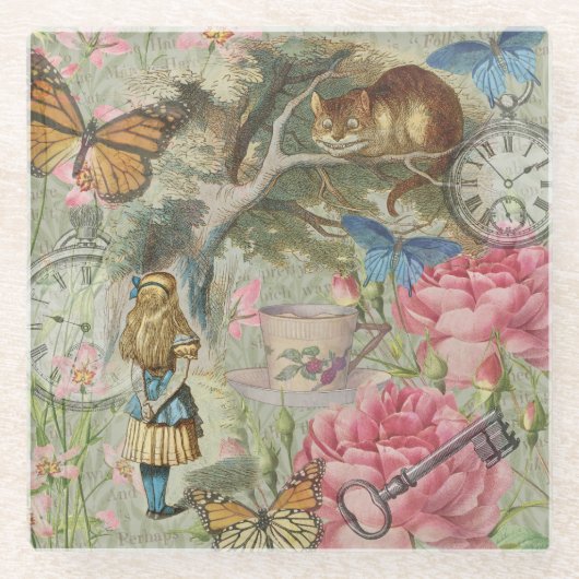 アリスチェシャーキャットワンダーランドツリーガーデン ガラスコースター (正面)