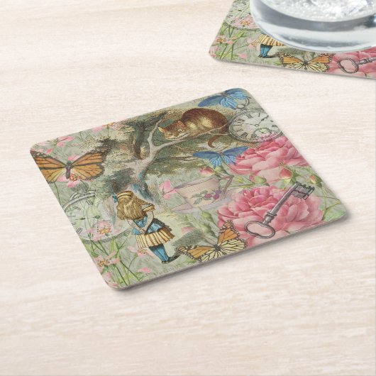 アリスチェシャーキャットワンダーランドツリーガーデン スクエアペーパーコースター (アングル)