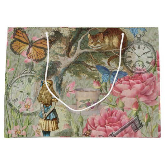 アリスチェシャーキャットワンダーランドツリーガーデン ラージペーパーバッグ (正面)