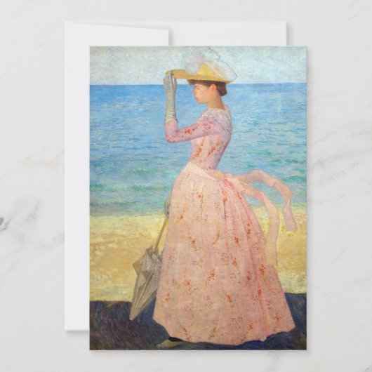 アリスティッド・マイヨル - 日傘を持つ女性 招待状 (正面)