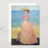 アリスティッド・マイヨル - 日傘を持つ女性 招待状 (正面/裏面)