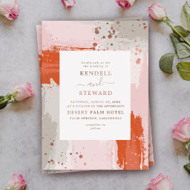 アリストの結婚明るいモダン抽象芸術スタイリッシュ 箔招待状