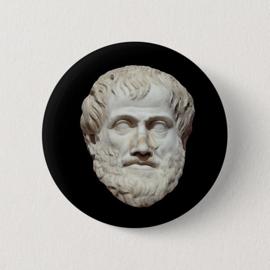 アリストテレスのヘッド彫刻 缶バッジ (正面)