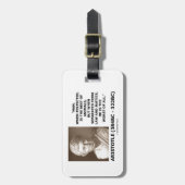 アリストテレスの人は最も最高のな動物の法律の正義を完成しました ラゲッジタグ (正面縦)