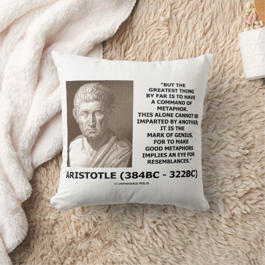 アリストテレスの天才的比喩マーク引用文 クッション (ブランケット)