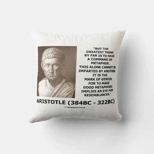 アリストテレスの天才的比喩マーク引用文 クッション (裏面)