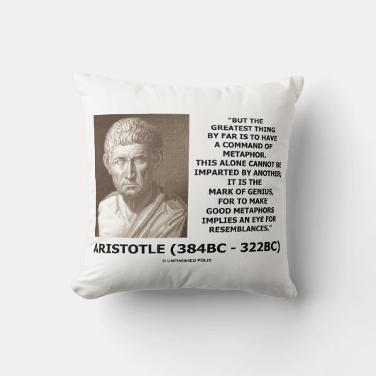 アリストテレスの天才的比喩マーク引用文 クッション (正面)