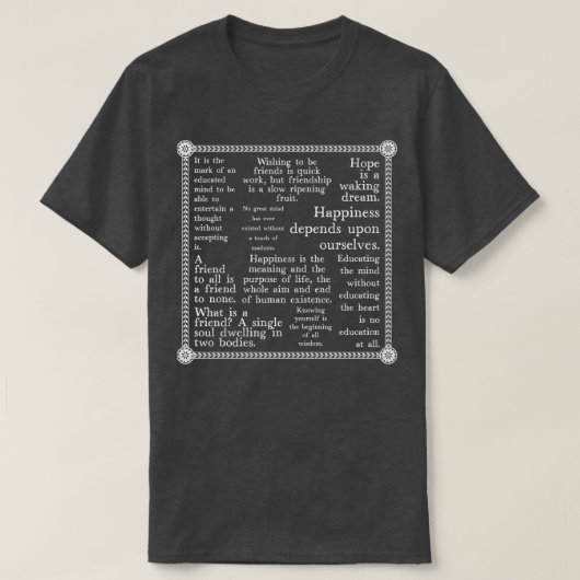 アリストテレス引用文 Tシャツ (デザイン正面)