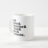 アリストテレス著Poeticsそして戯曲の6つの要素 コーヒーマグカップ (正面左)