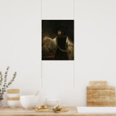 アリストテレス（紀元前384-322年）とホーマーの胸像 ポスター (キッチン)