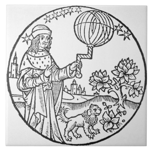 アリストテレス(384-322紀元前に)の理想的なポートレート、コピーの タイル (正面)