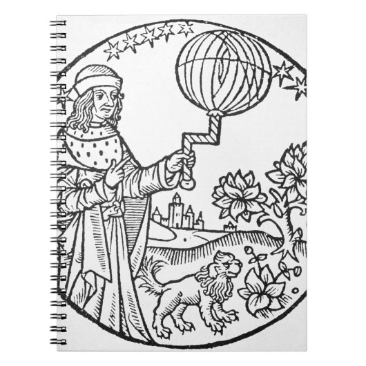 アリストテレス(384-322紀元前に)の理想的なポートレート、コピーの ノートブック (正面)