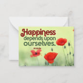 アリストテ感動的ル引用文「幸福」 ノートカード (正面)