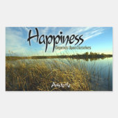 アリストテ感動的ル引用文「幸福」 長方形シール (正面)