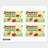 アリストテ感動的ル引用文「幸福」 長方形シール (シート)