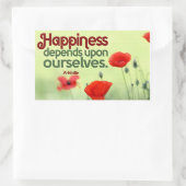 アリストテ感動的ル引用文「幸福」 長方形シール (バッグ)