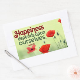 アリストテ感動的ル引用文「幸福」 長方形シール