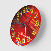 アリストラ電子サイバーパンクネオン火災赤 ラウンド壁時計 (傾斜)