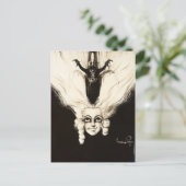 アリストレフランスのットウィッグ髪ヴィンテージマリオネット ポストカード (スタンド正面)